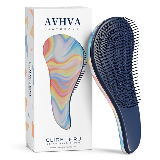 AVHVA Glide Thru Hair Brush - Detangler Brush for Curly, Straight, Wet or Dry Hair
