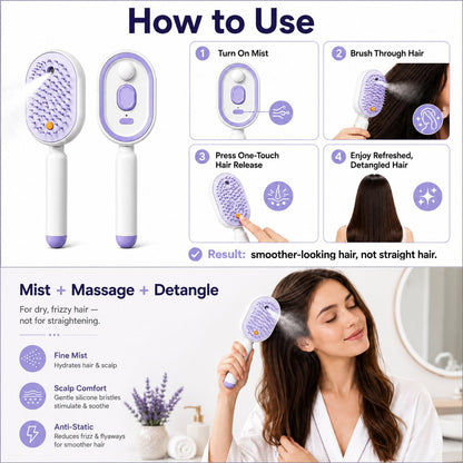 AVHVA®  4-in-1 Electric Hair Straightener Massage Keratin Brush
